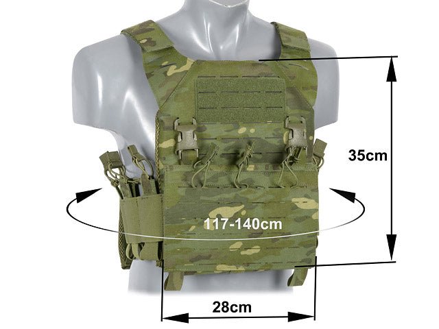 Laser - Cut Recon Plate Carrier inkl AR15 AK Mag Pouches - Multicam Tropic - Paintball Buddy