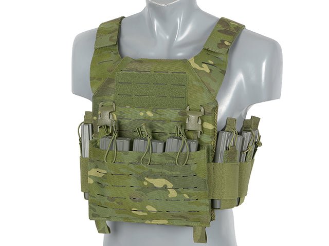 Laser - Cut Recon Plate Carrier inkl AR15 AK Mag Pouches - Multicam Tropic - Paintball Buddy