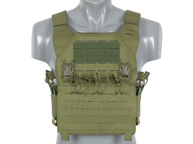 Laser - Cut Recon Plate Carrier inkl AR15 AK Mag Pouches - Oliv - Paintball Buddy