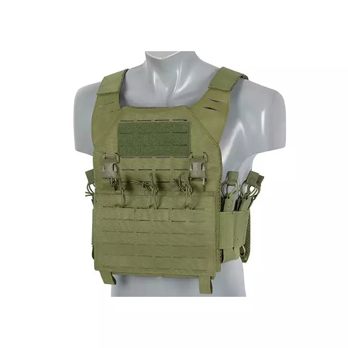 Laser - Cut Recon Plate Carrier inkl AR15 AK Mag Pouches - Oliv - Paintball Buddy