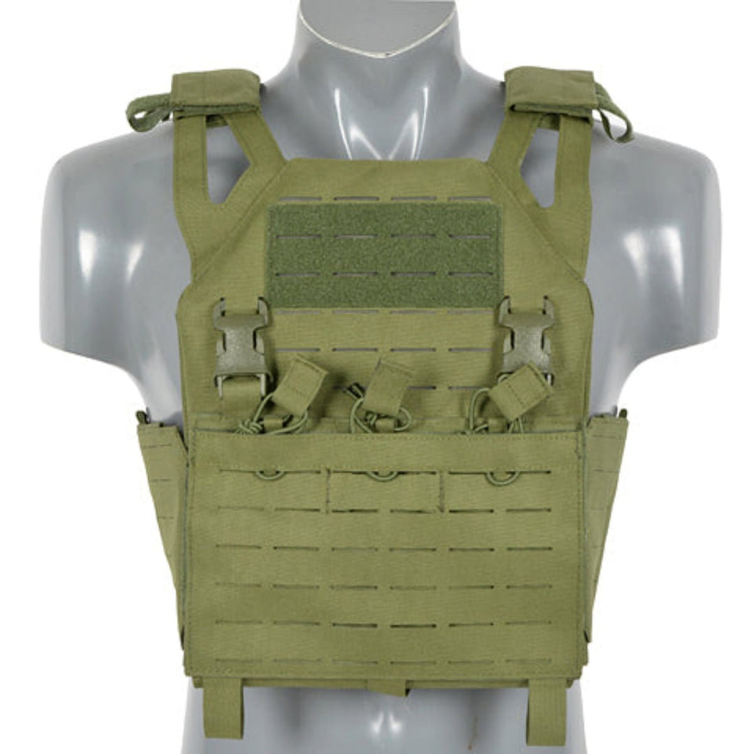 Laser - Cut Recon Plate Carrier inkl AR15 AK Mag Pouches - Oliv - Paintball Buddy