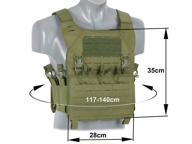Laser - Cut Recon Plate Carrier inkl AR15 AK Mag Pouches - Oliv - Paintball Buddy