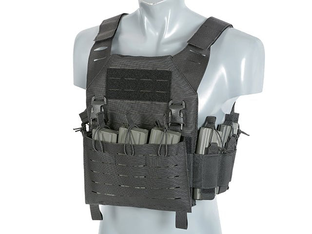 Laser - Cut Recon Plate Carrier inkl AR15 AK Mag Pouches - Schwarz - Paintball Buddy