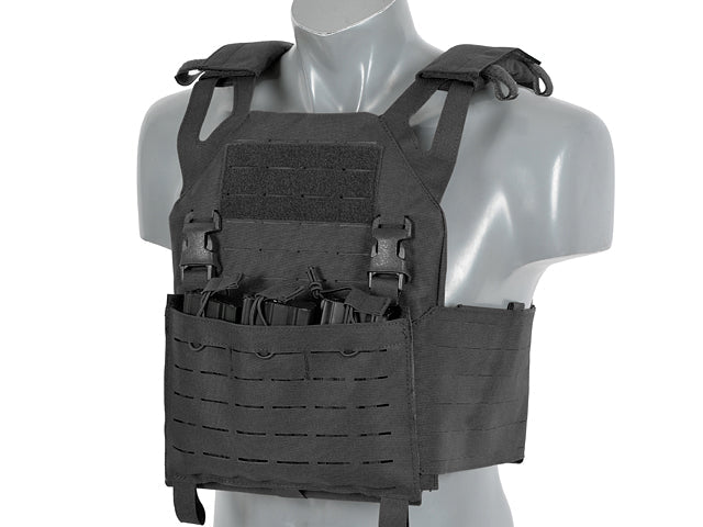Laser - Cut Recon Plate Carrier inkl AR15 AK Mag Pouches - Schwarz - Paintball Buddy