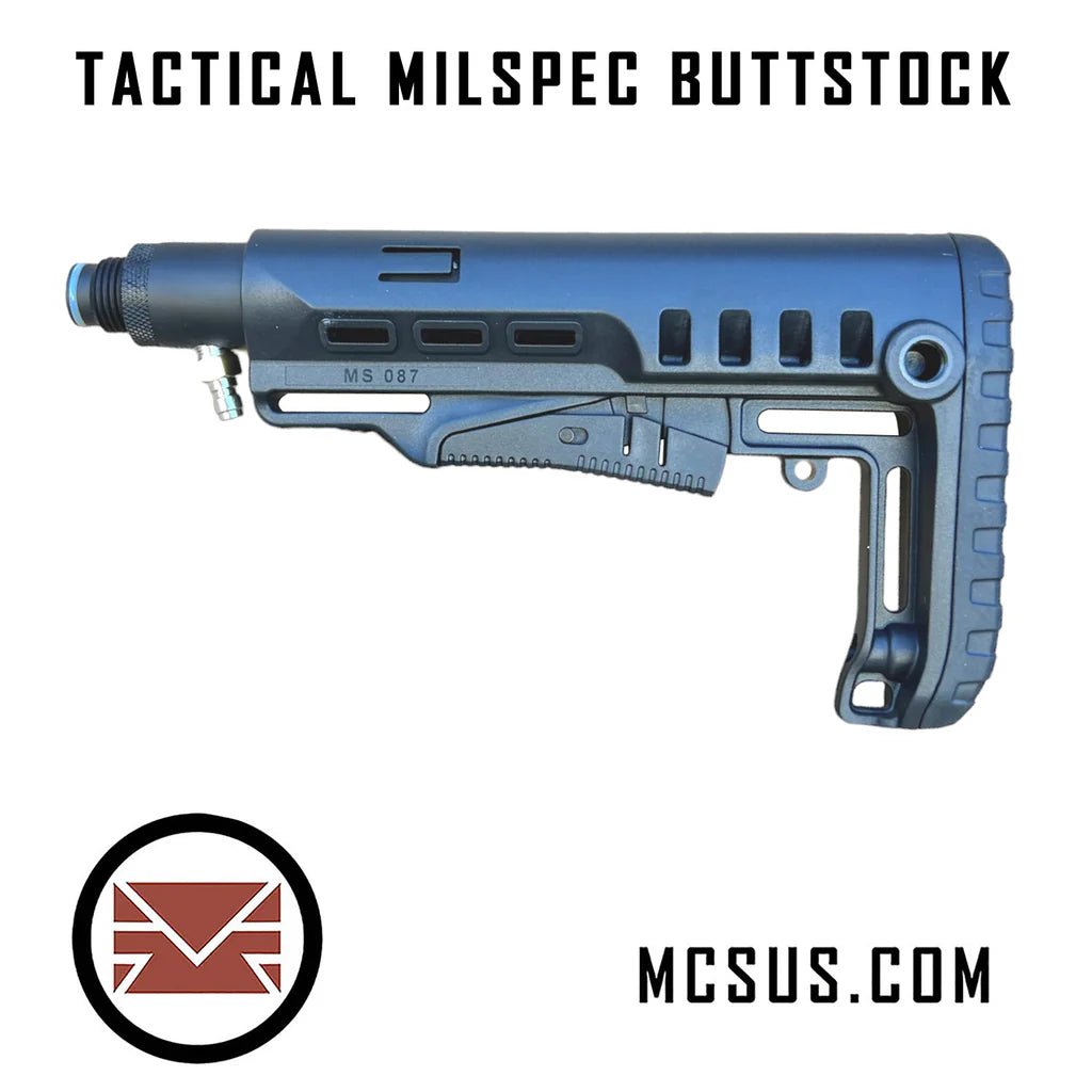 MCS Solid Remote Line Adapter inkl. Milspec Buttstock (Universal) - Paintball Buddy