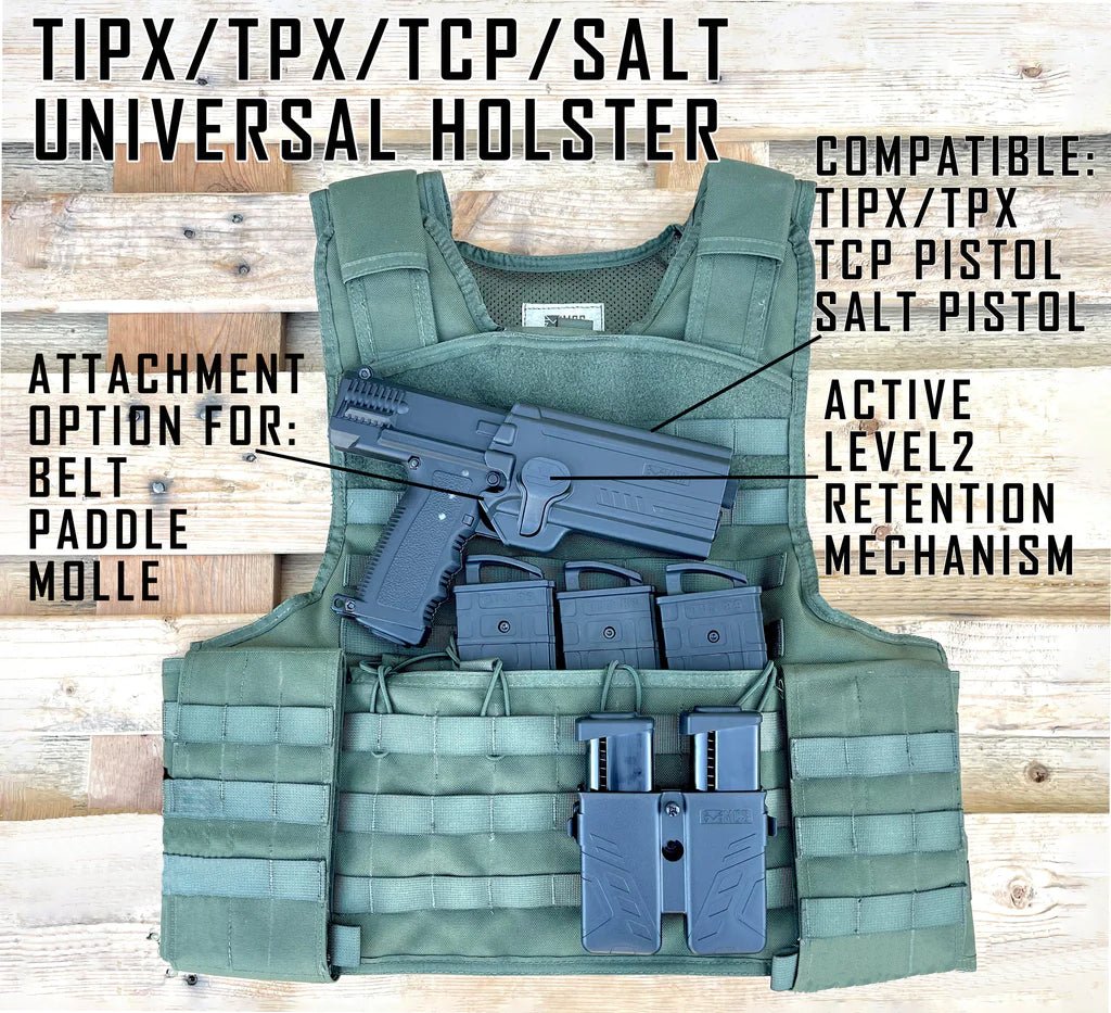 MCS Universal Holster für TIPX, TPX, TPR Pistolen - Paintball Buddy