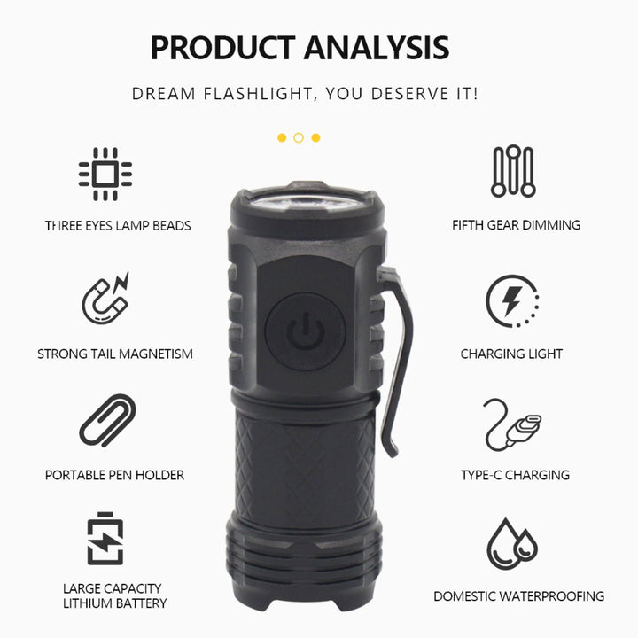 Mini Flashlight - Schwarz - Paintball Buddy