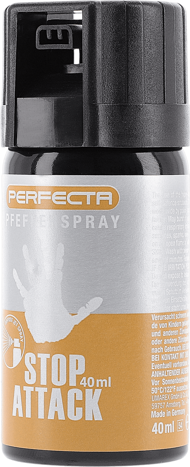 Perfecta Stop Attack Pfeffer - Spray 40ml konischer Nebelstrahl Tierabwehr - Paintball Buddy