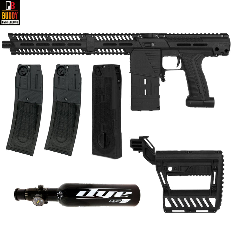 Planet Eclipse EMF100 Gen.3 Paintball Markierer cal.68 Sparpaket inkl. PWR Stock, CF20 Pro Mag, 0,2I HP System - Schwarz - Paintball Buddy