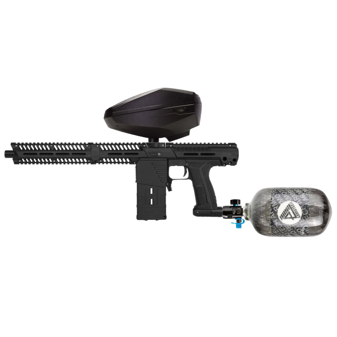 Planet Eclipse EMF100 Paintball Markierer cal.68 Sparpaket inkl. Protoyz Speedster Hopper, 0,8I HP System 300bar - Schwarz - Paintball Buddy
