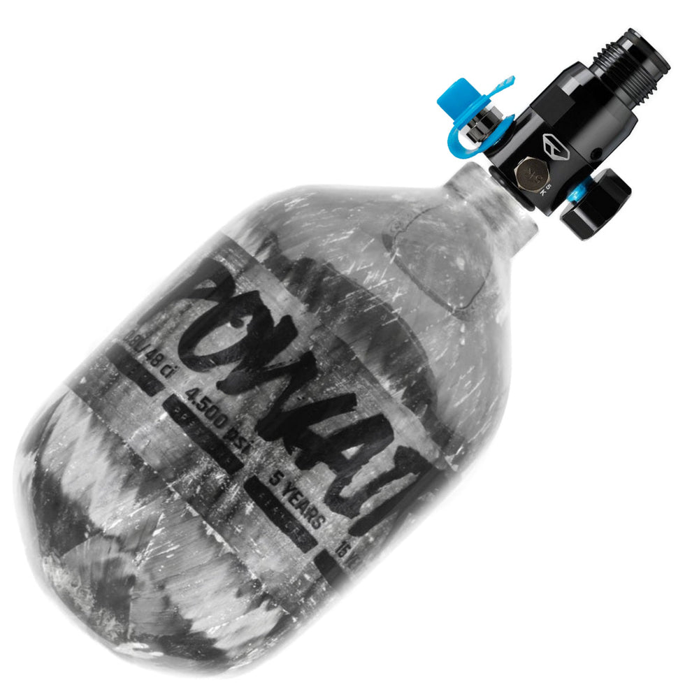 PowAir HP System Carbon Series 300Bar 0,8L + Dye LT Throttle HP Regulator - Paintball Buddy