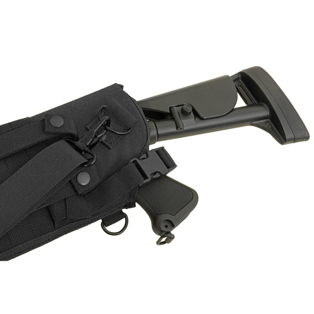 Rückenholster für Schrotflinten mit MOLLE - Befestigung - Schwarz - Paintball Buddy