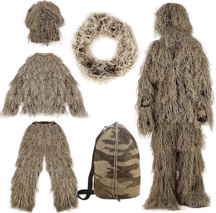 Tactical Camo Suit Ghillie Suit 4 teiliger Tarnanzug - Desert - Paintball Buddy