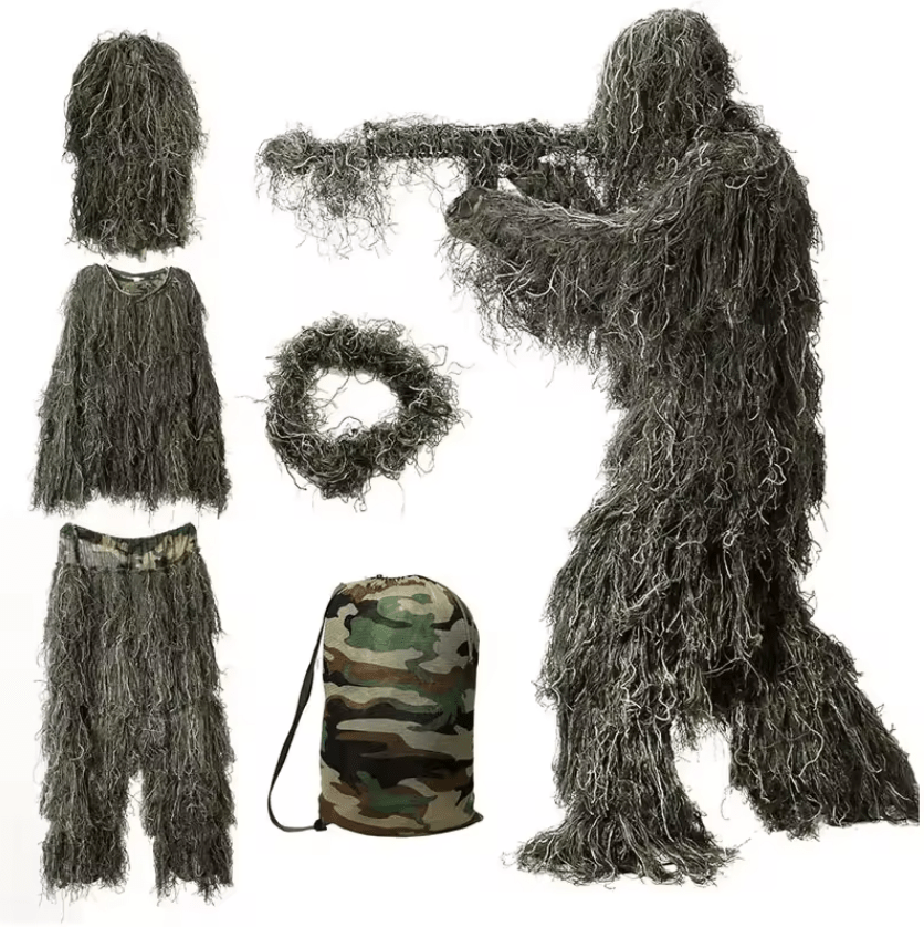 Tactical Camo Suit Ghillie Suit 4 teiliger Tarnanzug - Woodland - Paintball Buddy