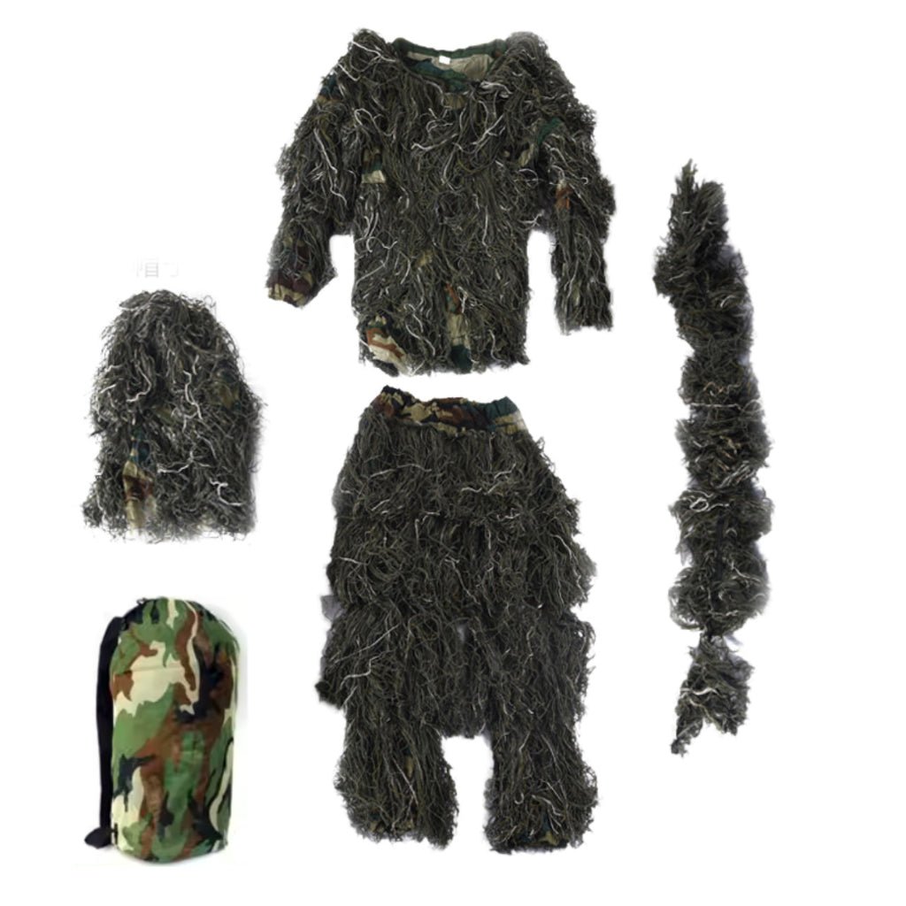 Tactical Camo Suit Ghillie Suit 4 teiliger Tarnanzug - Woodland - Paintball Buddy