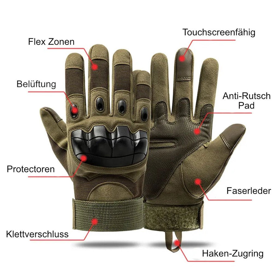 Tactical Combat Gloves Touchscreen kompatibel - Oliv - Paintball Buddy