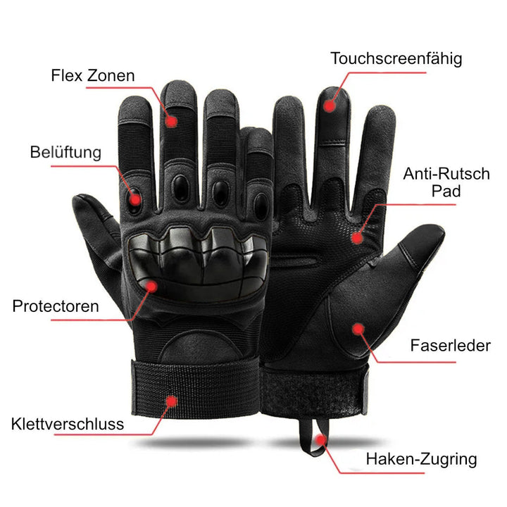 Tactical Combat Gloves Touchscreen kompatibel - Schwarz - Paintball Buddy