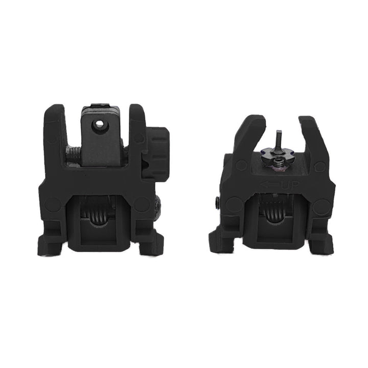 Tactical Flip up Sights Polymer - Front and Rear Set - Schwarz - Paintball Buddy