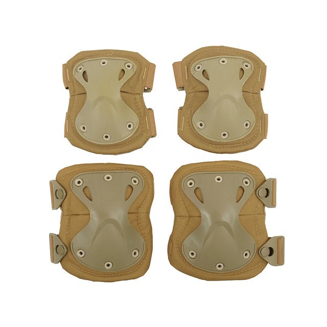 Tactical Knee & Elbow Pads Set - Tan - Paintball Buddy