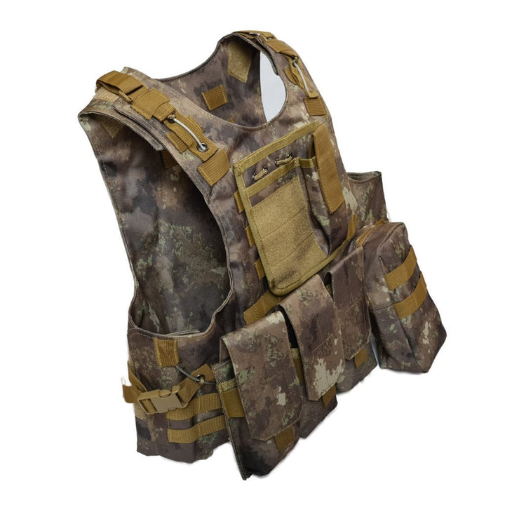 Tactical Molle Weste mit Taschen - Muddy Dirt Camo - Paintball Buddy