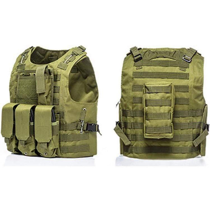 Tactical Molle Weste mit Taschen - Oliv - Paintball Buddy