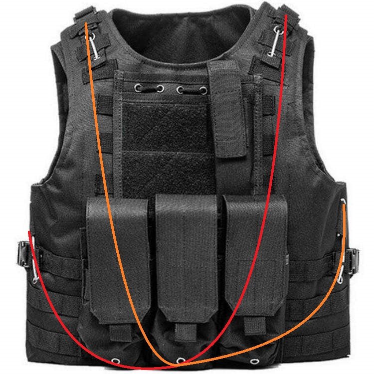 Tactical Molle Weste mit Taschen - Schwarz - Paintball Buddy