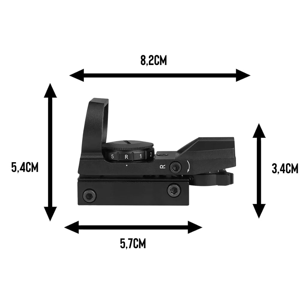 Tactical Red Dot Sight 4 Fach Absehen - Schwarz - Paintball Buddy