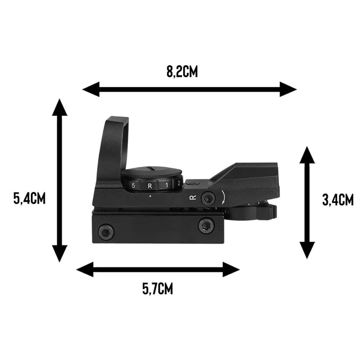 Tactical Red Dot Sight 4 Fach Absehen - Schwarz - Paintball Buddy