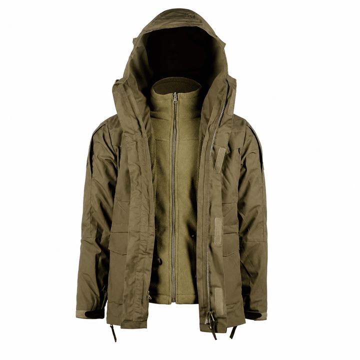 Taktische 3-in-1 Outdoorjacke mit Fleece – Tan