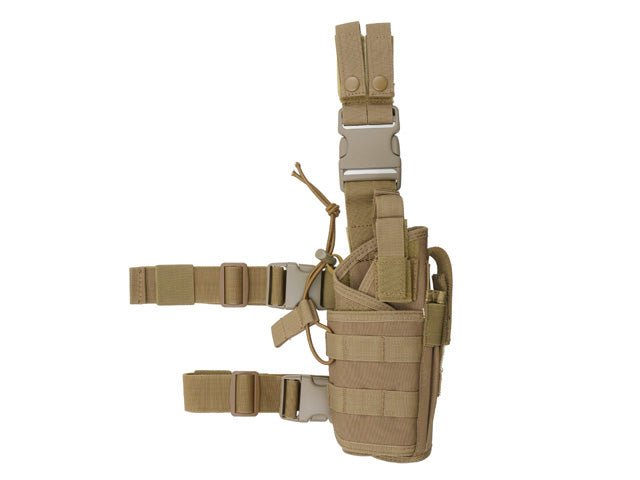 Tiefzieh Wickel Beinholster mit Molle - Coyote - Paintball Buddy