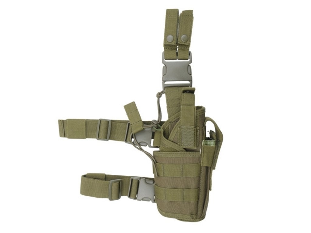 Tiefzieh Wickel Beinholster mit Molle - Oliv - Paintball Buddy