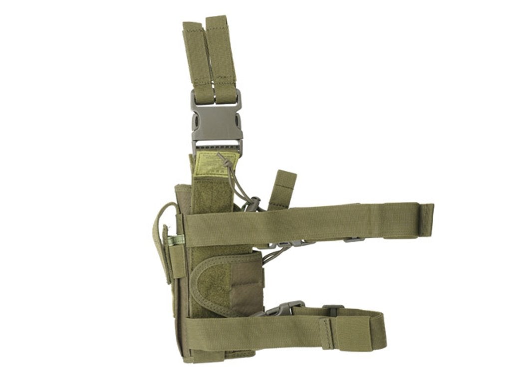 Tiefzieh Wickel Beinholster mit Molle - Oliv - Paintball Buddy