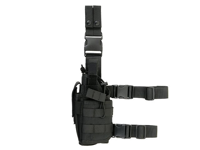 Tiefzieh Wickel Beinholster mit Molle - Schwarz - Paintball Buddy