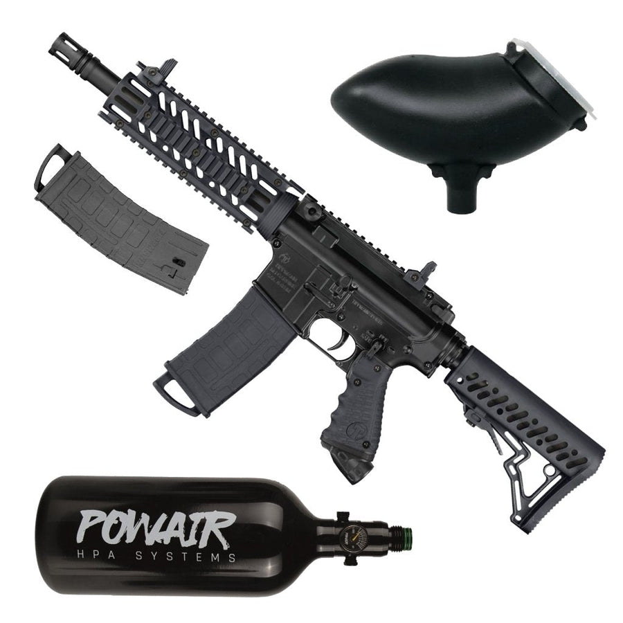 Tippmann TMC Markierer Sparpaket + Hopper + 0,8L HP Flasche - Schwarz - Paintball Buddy