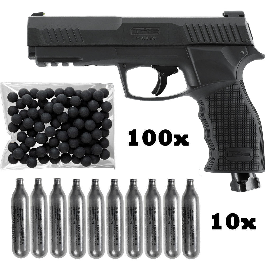 Umarex T4E HDP50 Gen2 Markierer Home Defense Set inkl. 10x Co2 und 100 Rubberballs - Paintball Buddy