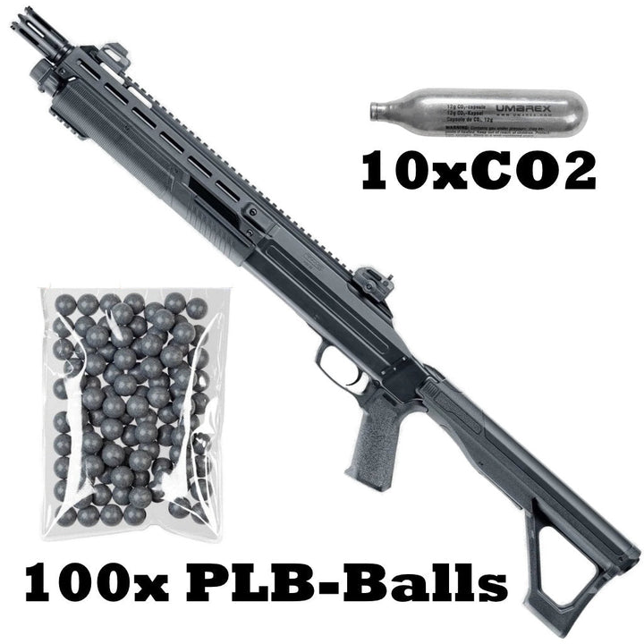 Umarex T4E HDX68 Markierer Home Defense Sparpaket inkl. - 10x Co2 - 100 PLB Balls - Paintball Buddy