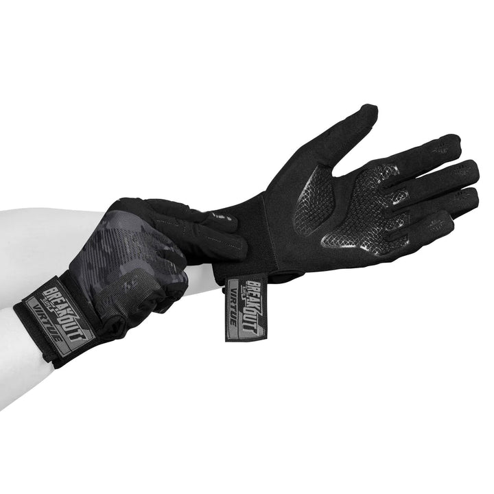 Virtue Breakout Gloves Ripstop Full Finger - Black Camo - Paintball Buddy