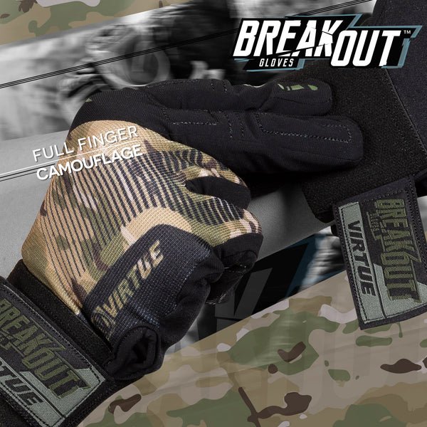 Virtue Breakout Gloves Ripstop Full Finger - Camo - Paintball Buddy