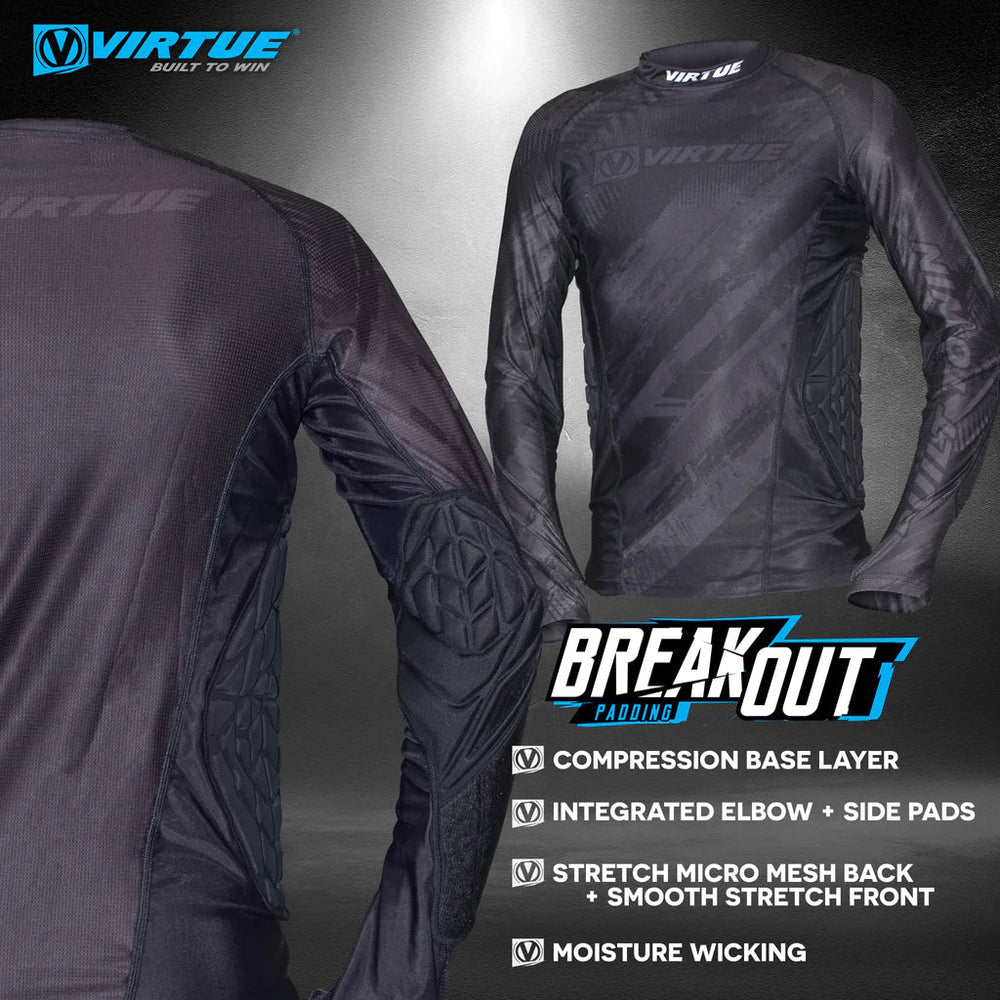 Virtue Breakout Padded Compression Long Sleeve - Black - Paintball Buddy