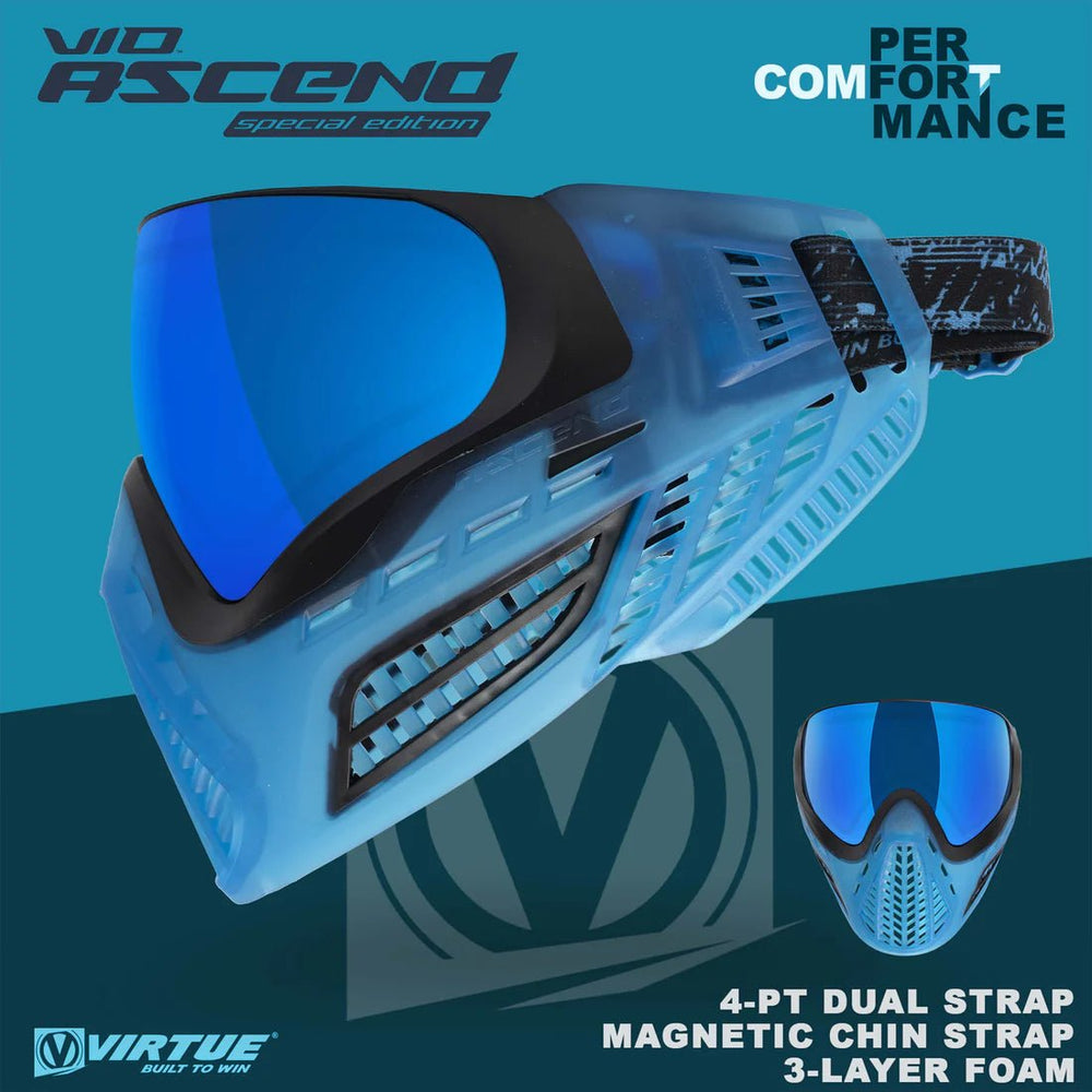 Virtue VIO Ascend Paintball Maske - Black Cyan SE - Paintball Buddy