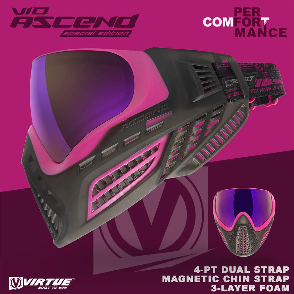 Virtue VIO Ascend Paintball Maske - Black Pink SE - Paintball Buddy