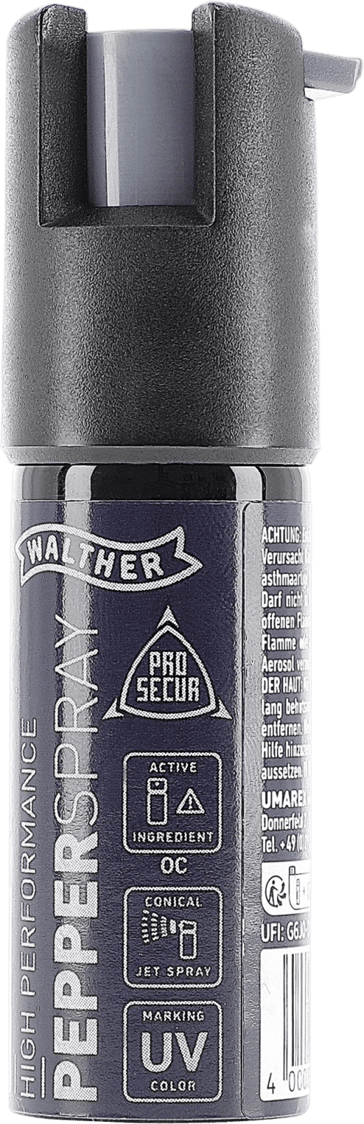 Walther ProSecur Kompakt Pfefferspray 16ml – Starker OC - Wirkstoff, UV - Markierung - Paintball Buddy