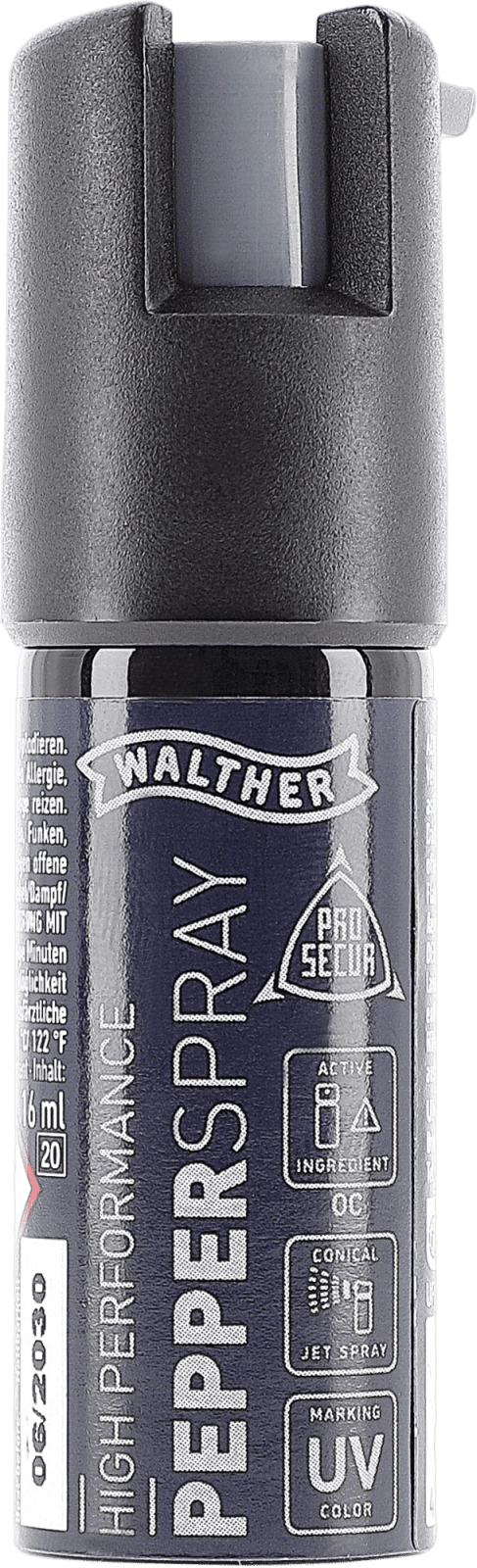 Walther ProSecur Kompakt Pfefferspray 16ml – Starker OC - Wirkstoff, UV - Markierung - Paintball Buddy