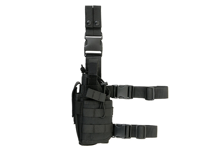 Deep Draw Wrap Leg Holster with Molle - Black