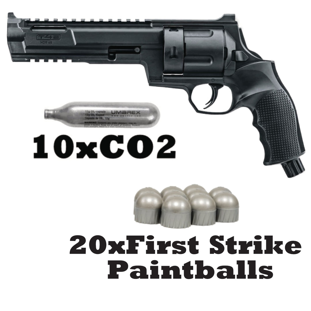 Umarex T4E HDR68 marker savings package incl. - 10x Co2 - 20x First Strike paintballs