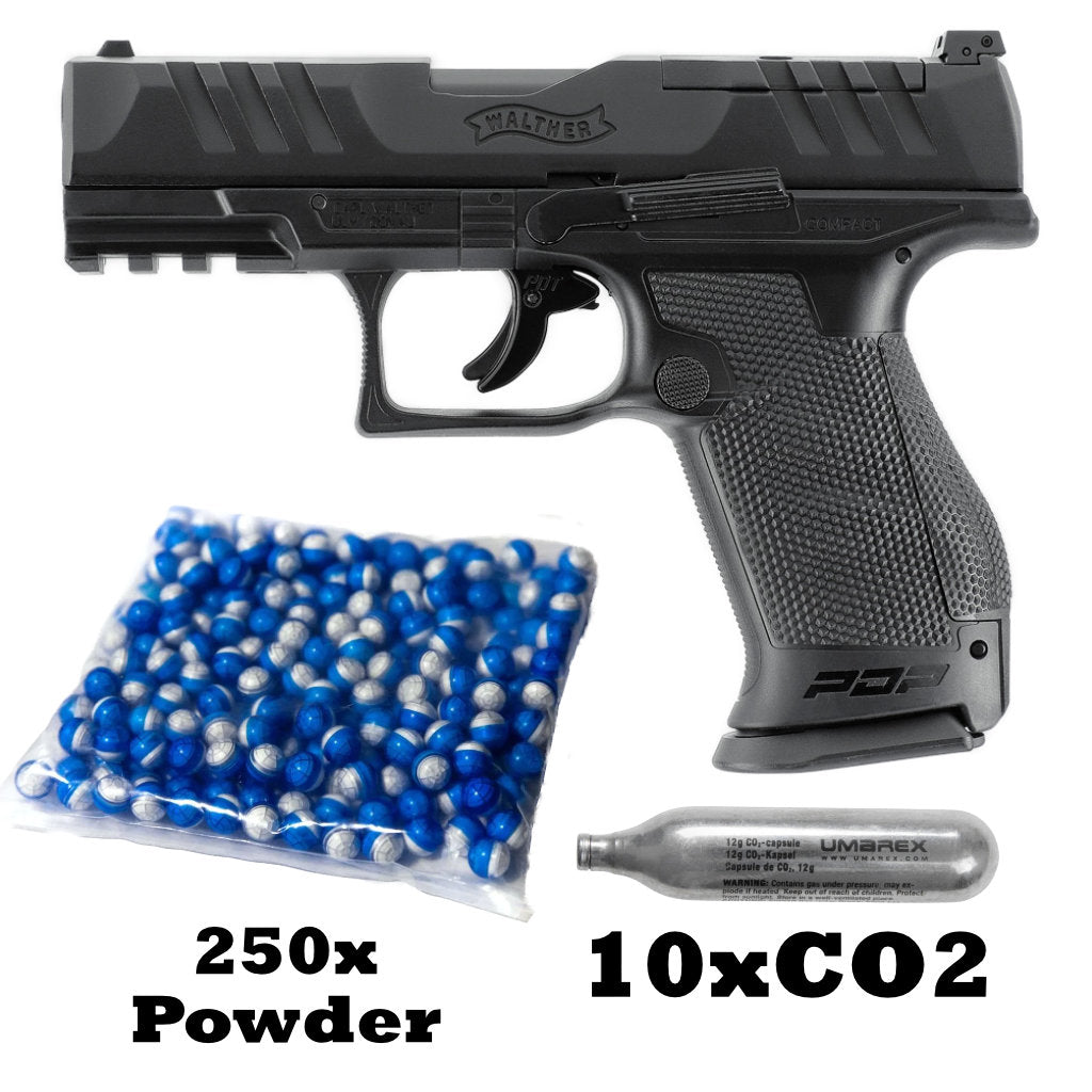 Umarex T4E Walther PDP marker savings package including 10x Co2 and 250 powder balls