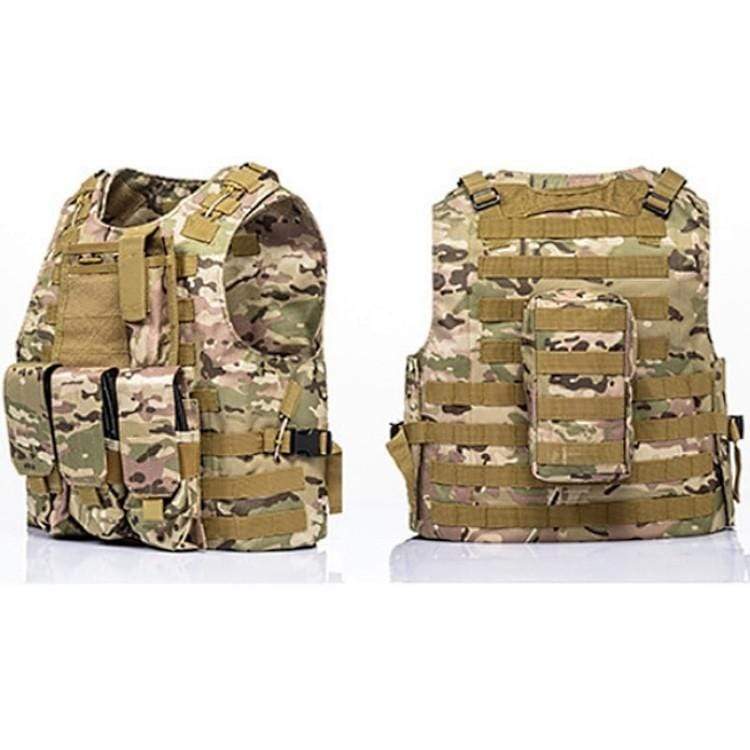 Delta Six Tactical Molle Weste mit Taschen - Multicam - Paintball Buddy