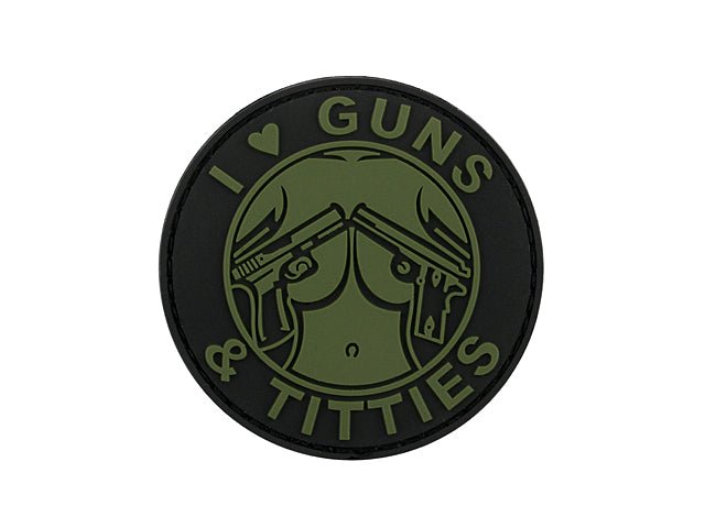 Guns & Titties PVC Patch - Green - Paintball Buddy